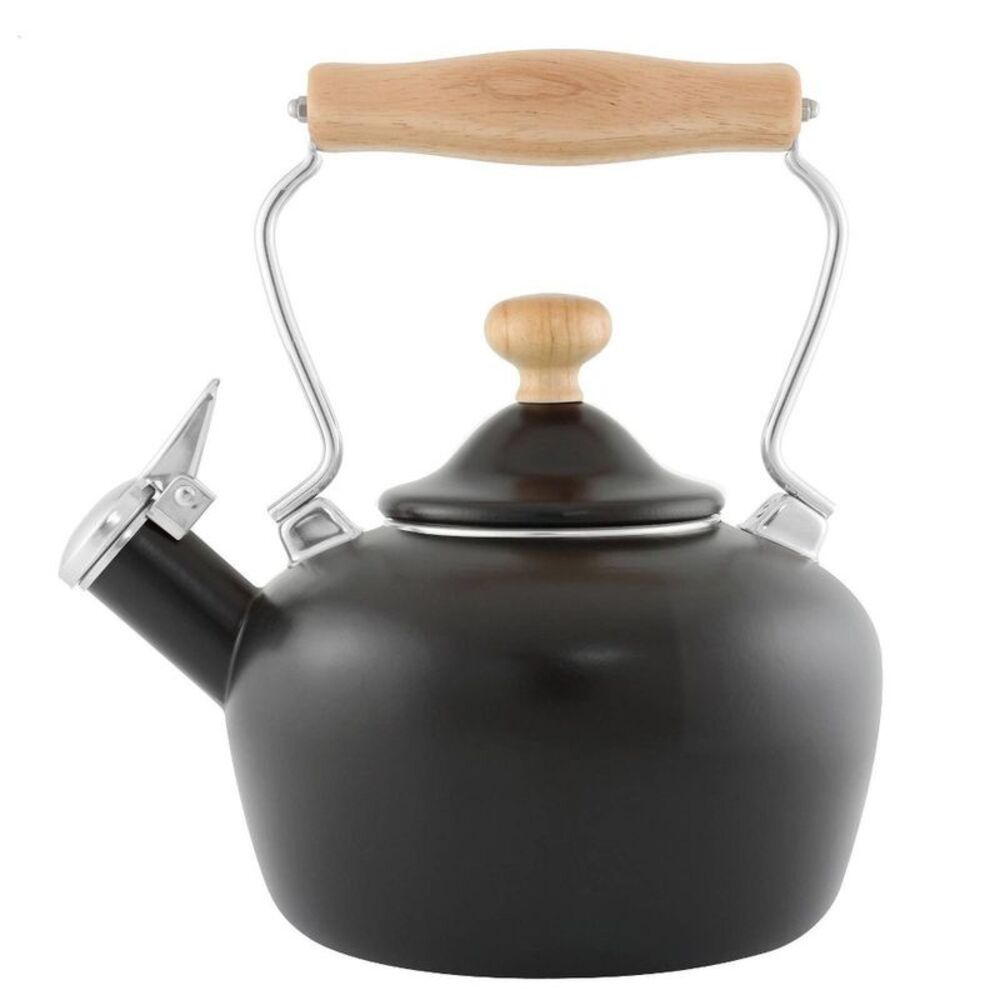 Black and Wood Finish Tea Kettle